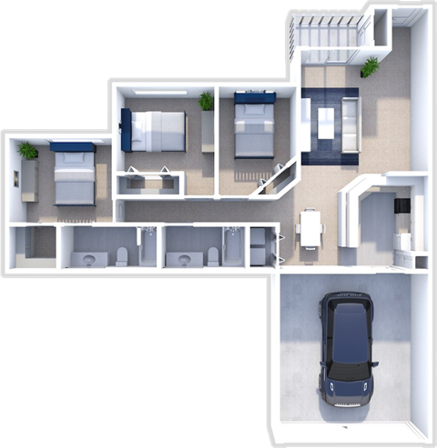 three bedroom floor plan at shoreline landing