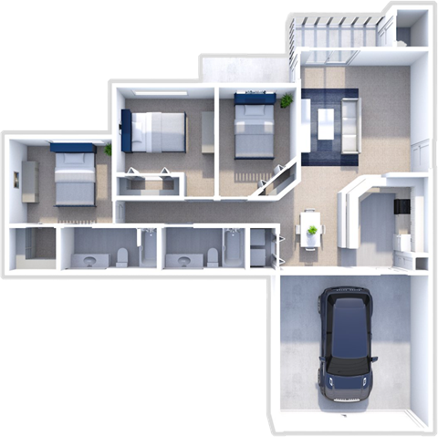 three bedroom floor plan at shoreline landing