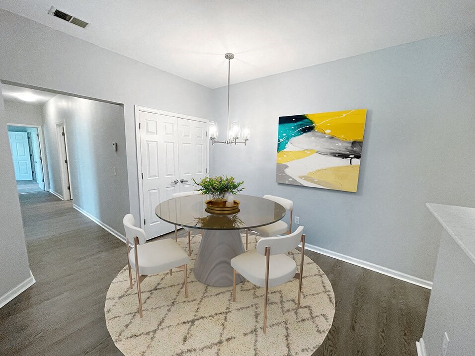 dining area with overhead lighting