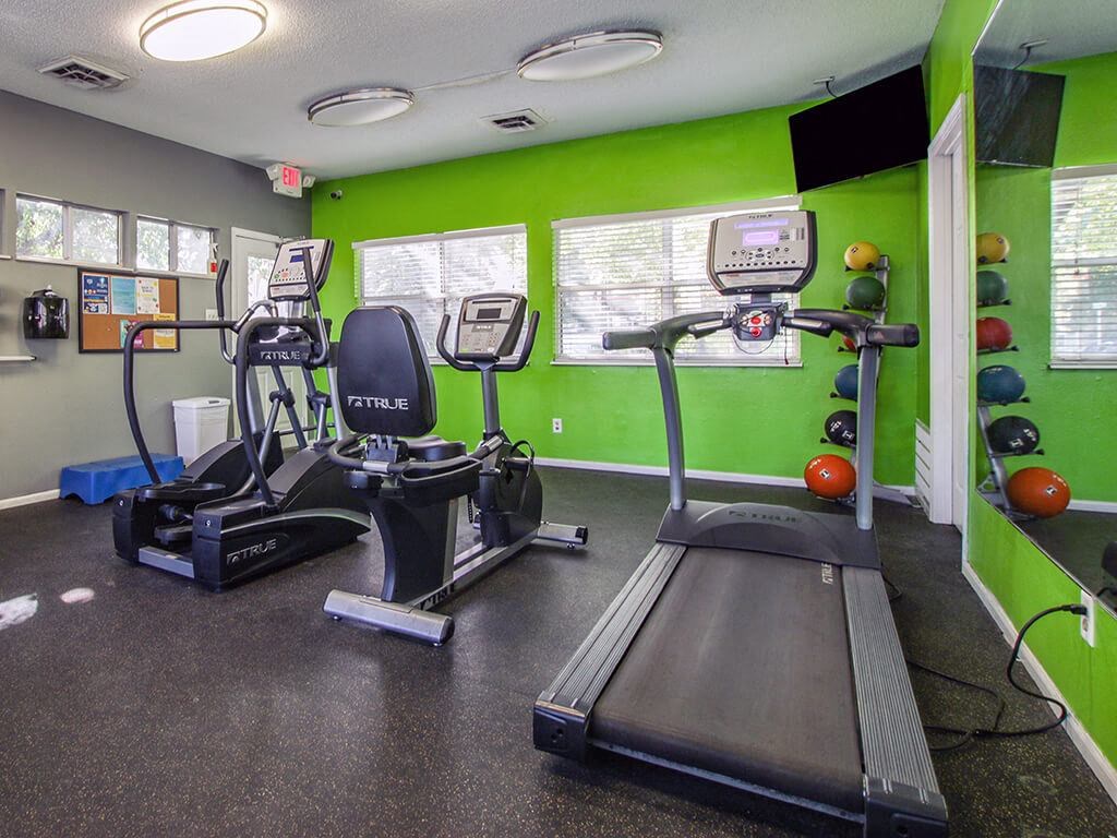 resident gym at apartment community