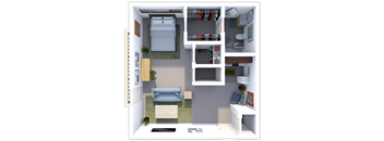 Studio floor plan at sandpiper cove apartments in Sandusky, OH