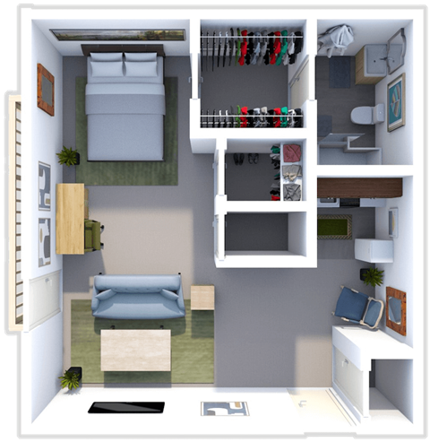 Studio floor plan at sandpiper cove apartments in Sandusky, OH