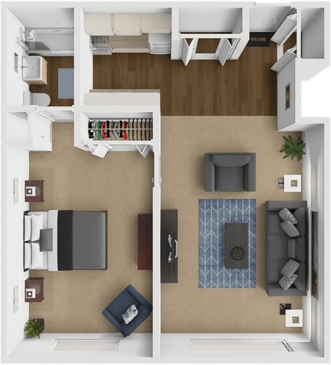 one bedroom floor plan at shores of roosevelt