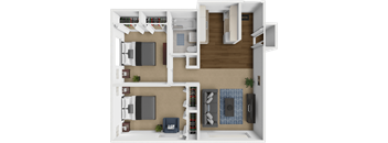two bedroom floor plan at shores of roosevelt