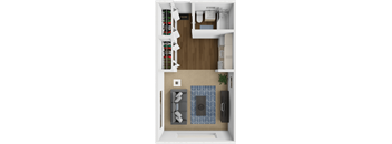 studio floor plan at shores of roosevelt
