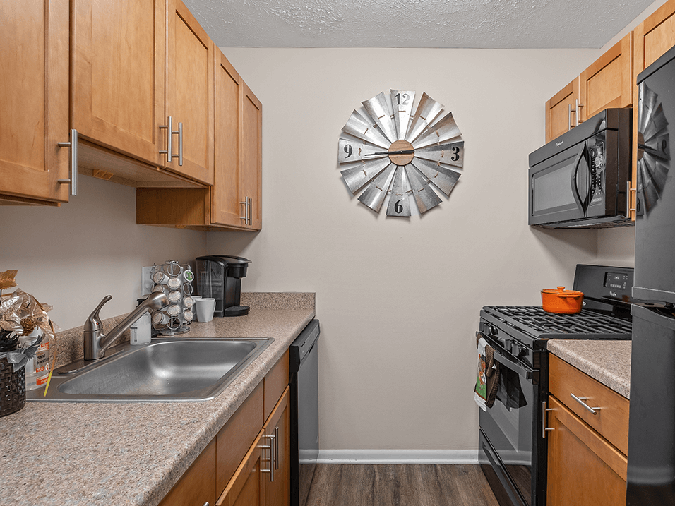 our apartments have a modern kitchen with stainless steel appliances