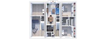 2 bedroom, 1 and a half bath, Tahoe floor plan at Retreat at Seven Trails