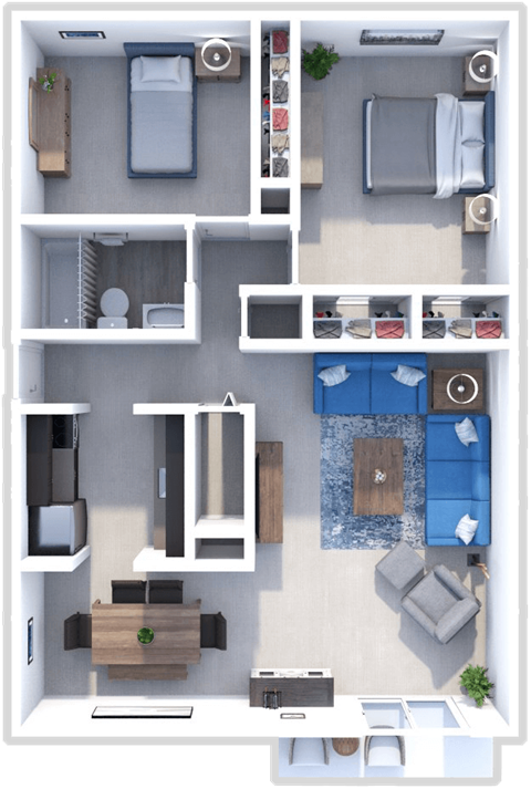 2 bedroom, 1 bath, Breckenridge floor plan at Retreat at Seven Trails
