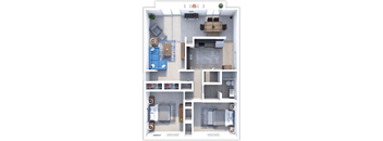 2 bedroom, 1 bath, Keystone floor plan at Retreat at Seven Trails