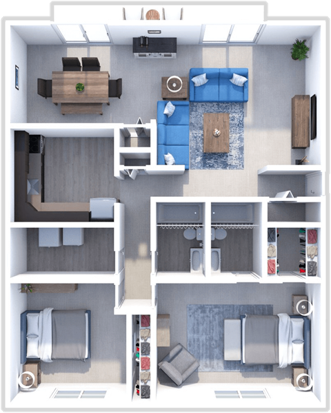 2 bedroom, 2 bath, Vail floor plan at Retreat at Seven Trails