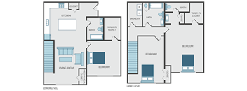 the blueprint of a floor plan of a house with bedrooms and baths