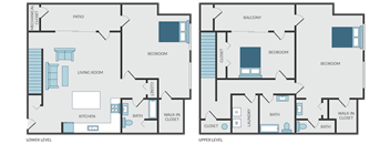two separate floor plans of a house with different floors