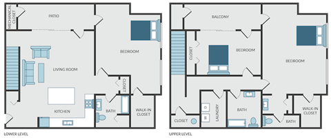 two separate floor plans of a house with different floors