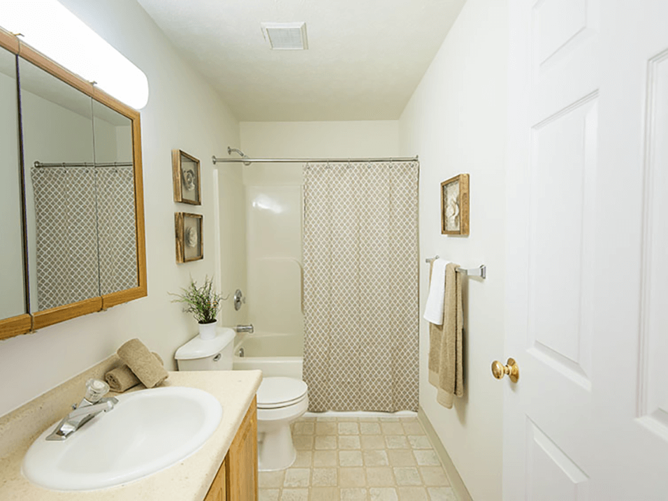 a bathroom with a sink toilet and a shower