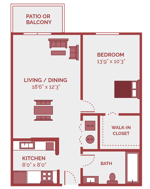 one bedroom apt floor plan in waukegan il