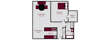 one bedroom apartment floor plan
