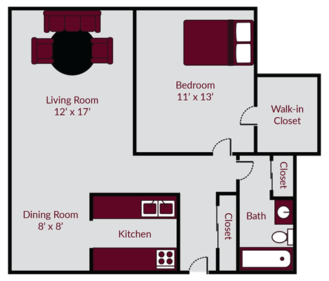 one bedroom apartment floor plan