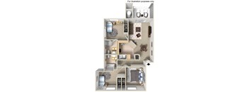 three bedroom apartment floor plan