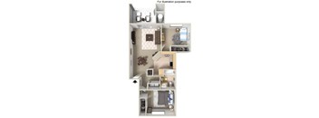 floor plan of two bedroom apartment