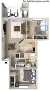 floor plan of two bedroom apartment