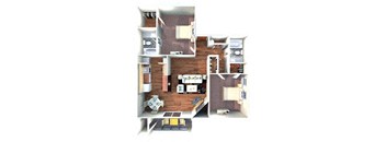 floor plan of two bedroom apt in longview tx