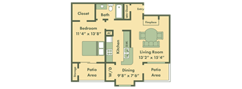 one bedroom apartment floor plan