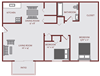 Two bedroom One Bath floor plan