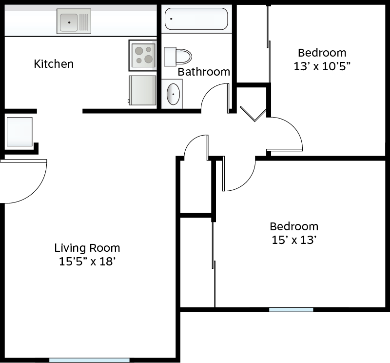 2 bedroom apartment floor plan