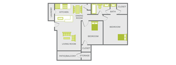 two bedroom apartment floor plan