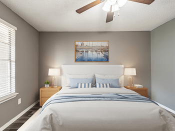 bedroom with ceiling fan, light, and window - Photo Gallery 6