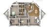 floor plan of three bedroom apartment