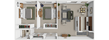A 2 bedroom apartment at tanglewood apartments in Erie, PA.