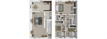 A 3 bedroom townhome at tanglewood apartments in Erie, PA.