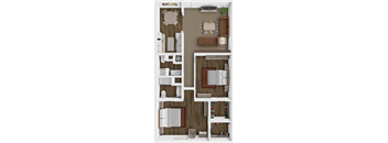 2 bedroom 2 bath floor plan at the berkley apartments