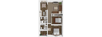 2 bedroom 2 bath floor plan at the berkley apartments
