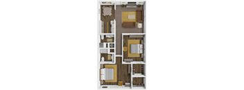 a 3d rendering of the roommates roommates floor plan
