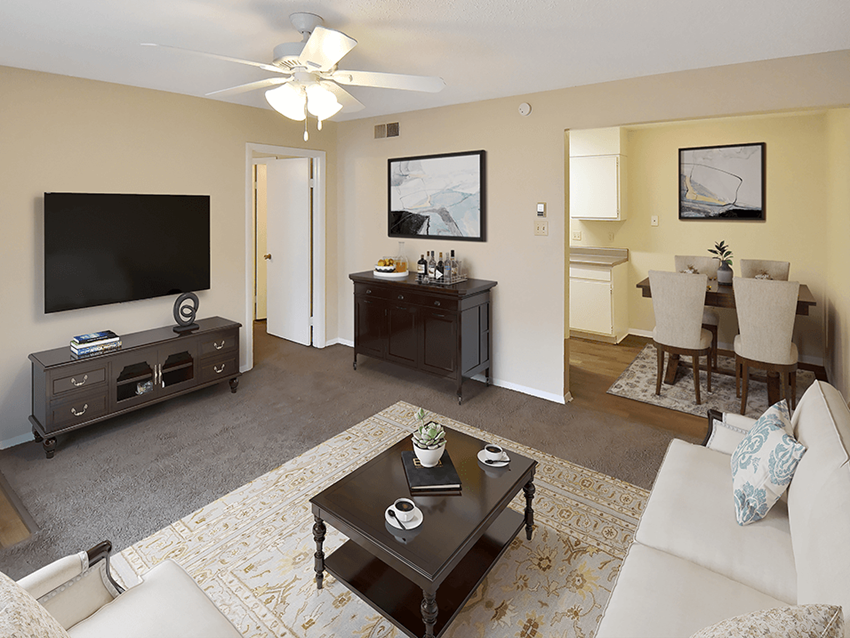 a living room with couches and a coffee table - Photo Gallery