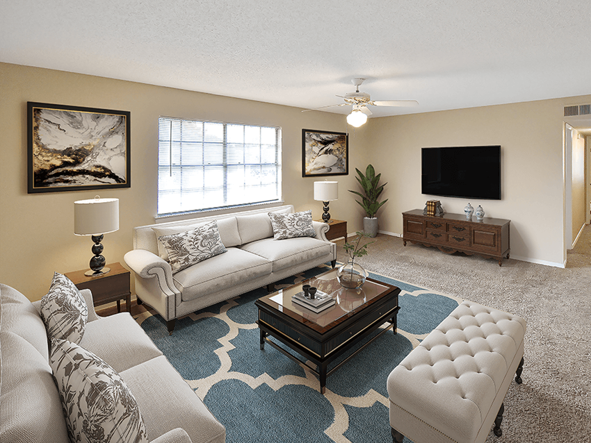 apartment living room with two couches - Photo Gallery