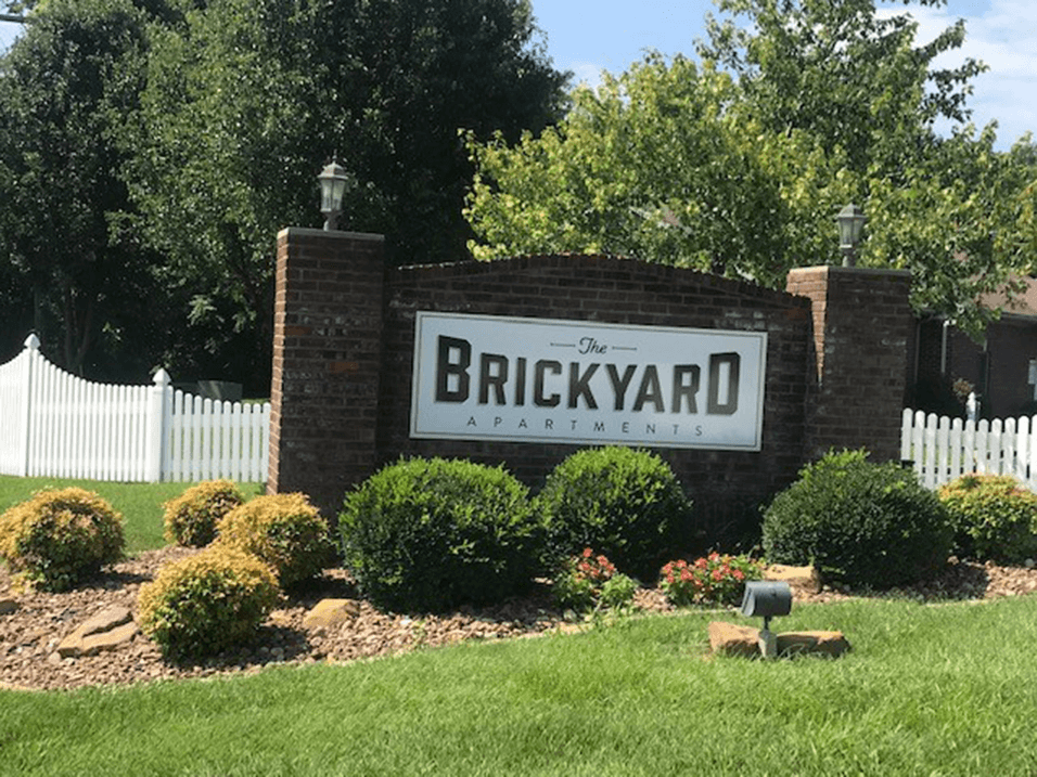 sign outside of brickyard apartments 