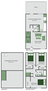 3 bedroom townhome floor plan at the brookeville apartments