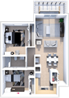 The Ashton two bedroom floor plan
