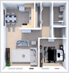 The Danbury one bedroom floorplan