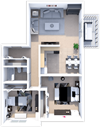 The Elston two bedroom floor plan