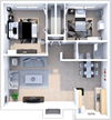 The Landry two bedroom floor plan