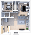 Pestwicke two bedroom floor plan