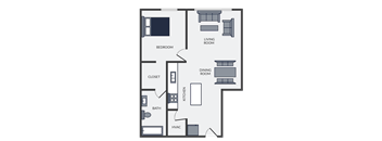 a floor plan of a bedroom apartment