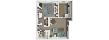 The Colonial apartments Cottonwood 1 floor plan