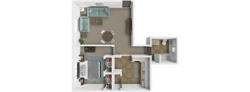The Colonial apartments Cottonwood 2 floor plan
