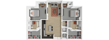 The Depot 2 bedroom, 2 bath floor plan