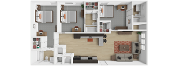 The Depot 3 bedroom, 3 bath floor plan
